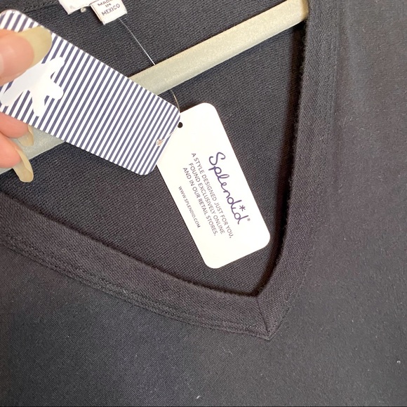 NWT SPLENDID Black Long Sleeve Cotton Dress Sz S - Picture 5 of 8